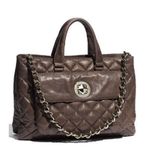 Kate Spade NEW NewYork French Grey Quilted LEATHER HANDBAG Lizard Purse Campbell Photo 1