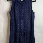 Gap  Blue Diamond Print Sleeveless Shirt Dress Sz Small Photo 4