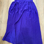 Lloyd Williams Women's Purple 100% Silk Pleated Midi Skirt Size 10 Photo 0