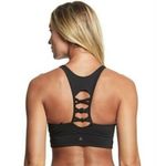 prAna NWT Womens Black M Itzel Yoga Pilates Strappy Top Bra New Gym Cups Lattice Photo 1