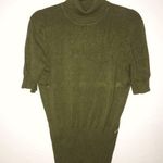 BCBGMAXAZRIA Turtleneck Sweater Short Sleeve Olive/ Army Green Sz L EUC Photo 0