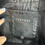 Therapy Womens Moto Faux Leather Biker Jacket Sz 1X Zip Sleeves Black Photo 4