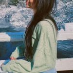 SheIn Green Puff Sleeve Sweater Photo 3