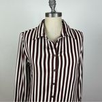 Jen's Pirate Booty Jen’s Pirate Booty Brown Stripe Button Down Shirt Photo 2