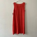 NEW Eileen Fisher Firefly Stripe Linen Jersey Shift Dress Orange Medium‎ Photo 3