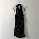 Gianni Bini NWT  Jada Halter Neck Sleeveless Black Sequin Swing Mini Dress Photo 4
