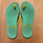 Pineapple Print Flip Flops with Yellow Straps Size 6 Photo 1