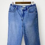 Loft  Wide‎ Leg Crop Jeans Size 6 28 Medium Wash Frayed Hem Photo 4