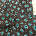Torrid Wide Leg Diamond Print Black Turquoise Palazzo Trouser Capri Pants Size 2 Photo 4