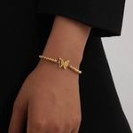 18K Gold Plated Butterfly Charm Bracelet for Women Photo 3