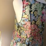 Green and Pink Floral Asymmetrical Tank Top with Relaxed Fit Size 8 White Photo 6