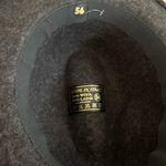 Vintage Italian Wool Fedora Hat Size 56 Gray Felt Wide Brim Leather Band Italy Photo 4