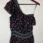 Joie NEW  Size XS Hafsa One Shoulder black Silk floral midi dress asymmetrical Photo 2