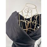 Teri Jon for Rickie Freeman Black Crinkle Taffeta Dress Size 6 Vintage Photo 8