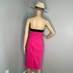 EXPRESS Stretch Strapless MIDI Dress Hot Pink and Black Size 8 Photo 2