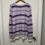 Vineyard Vines Women's Sweater Merino Wool Nordic Fair Isle Pink Blue Cream L Photo 3