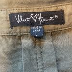 Velvet Heart  Midi Shirt‎ Dress L Skull Patches Green Tencel 3/4 Roll Tab Sleeve Photo 8