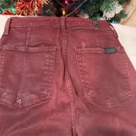 7 For All Mankind Women's Burgundy Cargo Skinny Jeans Size 27 Photo 4