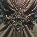 Violet moss green dress with metal "belt" women's size L Size L Photo 2