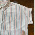 Lucky Brand  Women's Lightweight Button Up Pastel Stripe Shirt - L Photo 7