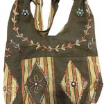 Green floral boho fabric bag Photo 3