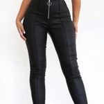 Tiger Mist Leather Penny Pants Photo 0