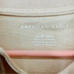 American Eagle  Short Sleeve Polo Cropped Shirt Woman’s Size XS Light Pink Cream Photo 4