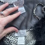 Cinema Etoile black white feather cheetah slip robe nightgown lingerie medium Photo 9