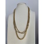 Vintage 52” long double chain necklace. Boho festival layering. Gold Photo 1