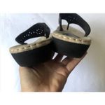 Mountain Sole  Bling Thong Wedge Sandal Black Photo 4