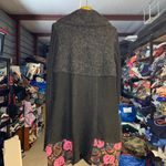 Sioni Artsy Whimsy Goth Long Cardigan Floral Fairy Boho Knit Sz Medium Witchy Black Photo 1