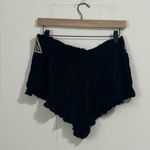 Design Lab Lord & Taylor Embroidered Ruffle‎ Short Large Black Photo 3