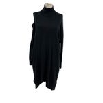 ALLSAINTS  Cecily Dress Sweater Knit Asymmetric Open Shoulder Black‎ Size Small Photo 2