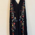 Free People  Ashbury Black Embroidered Midi Dress Boho Floral XS Photo 2