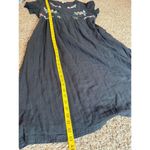 April Cornell Black Gauzy Dress Womens Sz M Floral Embroidered Boho Feminine Size M Photo 7