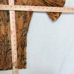 Russell Kemp Large Y2K Slinky Brown Paisley Print 3/4 Top Buttoned Stretch Satin Orange Photo 7