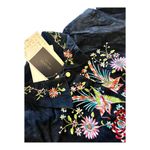 Avanti NEW Womens 3X Black Suede Leather JACKET Embroidered Bird Floral Mob Wife Photo 4