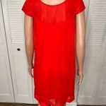 Vintage red embroidered floral‎ satin gown Photo 4