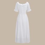 Rihoas White Embroidery Puffed Sleeve Maxi Dress Photo 5