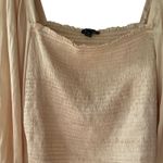 J.Crew Squareneck Smocked Featherweight Satin Cropped Top Yellow Size XL Photo 2