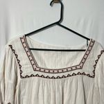 Lucky Brand  Women's Embroidered Cream Boho Top Size Medium Photo 2