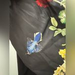 Alice + Olivia $395 Harmony Mini Slip Dress - Black Size 6 flowers & butterflies Photo 6