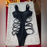 Black Cutout Strappy Bikini Photo 1
