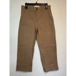 Ella Moss  Womens Pants Brown Cropped Wide Leg Pockets High-Rise Belt Loops Sz 6 Photo 2