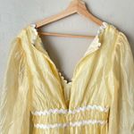 Hello Molly it’s your chance long sleeve sheer mini dress yellow large 8 NWT Photo 5