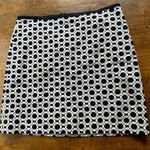 Talbots  Straight Skirt Size 16 Navy & White Geometric Print Cotton Blend GA Photo 0