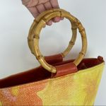 Vintage Sunny Hawaii Floral Bamboo Handbag Pink Photo 11