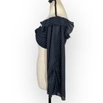 Alexis Ewa Crop Top Women's XS Navy Blue White Polka Dot Long Sleeve Bell Sleeve Photo 2