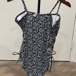 SheIn dark Navy ditzy floral one piece swimsuit Size L Photo 4