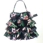 Island Escape SAN JOAQUIN Tiered Tankini Swim Top Black Size 8 Photo 3